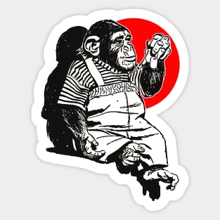 Little monkey sitting and well dressed Sticker